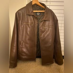 Authentic Docker EST 1986 Men’s Brown Leather Jacket Size X-Large